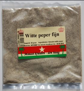 witte peper fijn 30 gr.